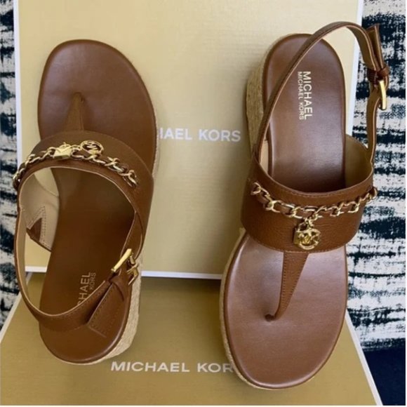 Michael Kors Elsa Wedge Tumbled Leather Luggage WMNS - Picture 14 of 16